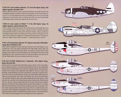 Zotz Decals 1/48 GERALD "JERRY" JOHNSON ACE OF THE PACIFIC THEATER - Picture 3 of 5