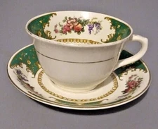 SAMPSON BRIDGWOOD & SON TEACUP AND SAUCER "Brantwood" C.1891-1900