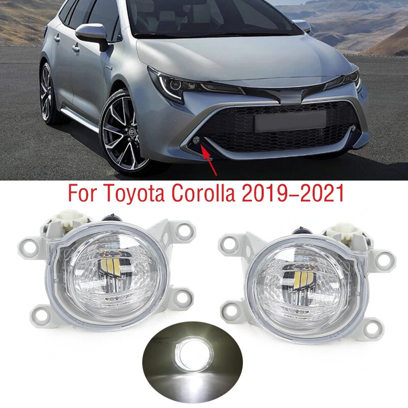 Car LED Front Bumper Fog Light Lamp For Toyota Corolla 2019 -2021 With Bulb