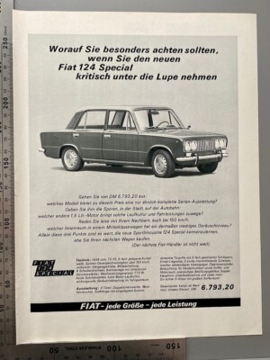 1970 Fiat 124 Special Oldtimer Limousine Original Vintage Advert Werbung Reklame
