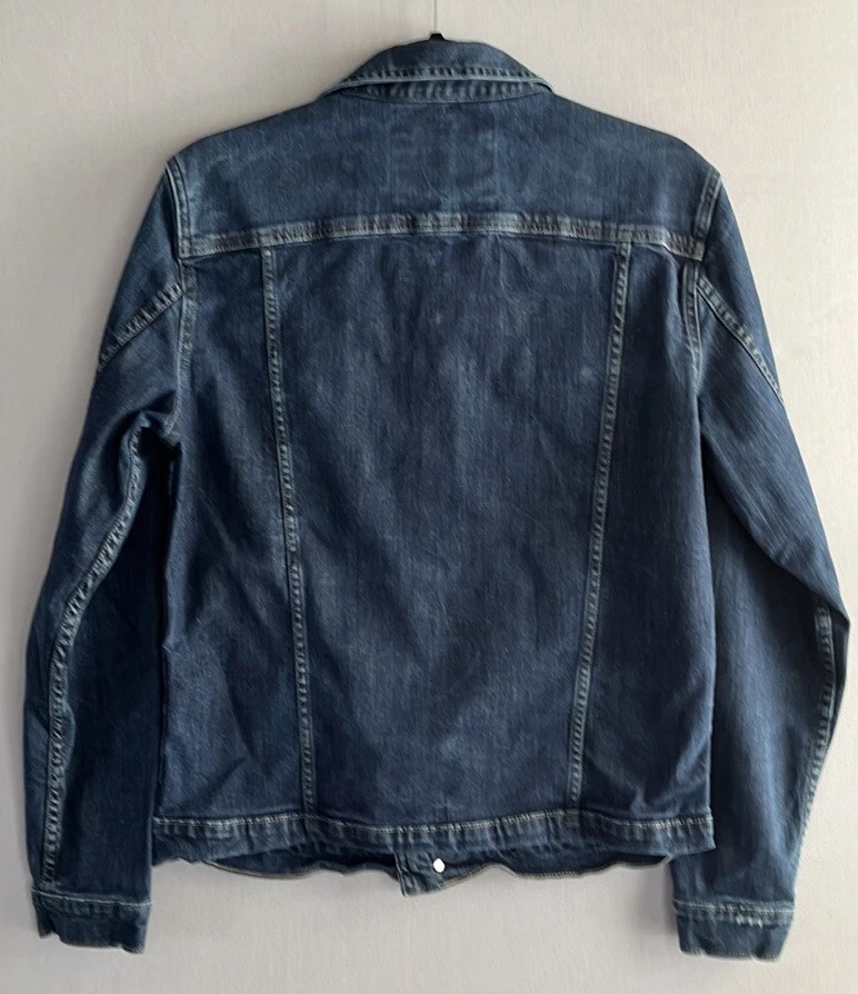 Arturo Calle Men Jeans jacket Blue Long Sleeve Pocket Front Size M Casual Button
