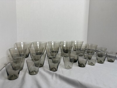 RARE MCM 50s Holland Leerdam Crystal Anima Floris Meydam Stacking Port Glasses