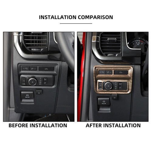 Center Console Wood Grain Dash Gear Decor Cover Trim for Ford Ford F
