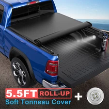 5.5FT Tonneau Cover Roll Up Bed For 2000-2004 Dodge Dakota Fleetside Waterproof
