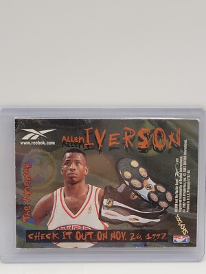 Allen Iverson 1997-98 Skybox The Answer Reebok Shoe Card 76ers | eBay
