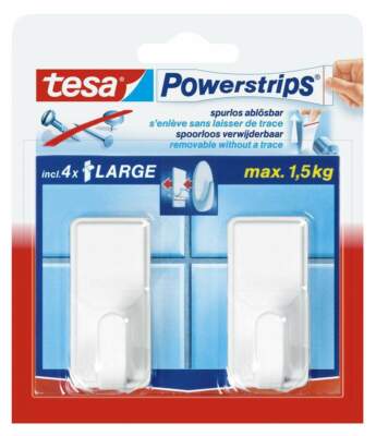 tesa Powerstrips 2 Stück mit Haken classic weiss