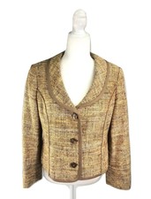 Women's Dara Lamb Multicolored Woven Collared Button Front Blazer Size S