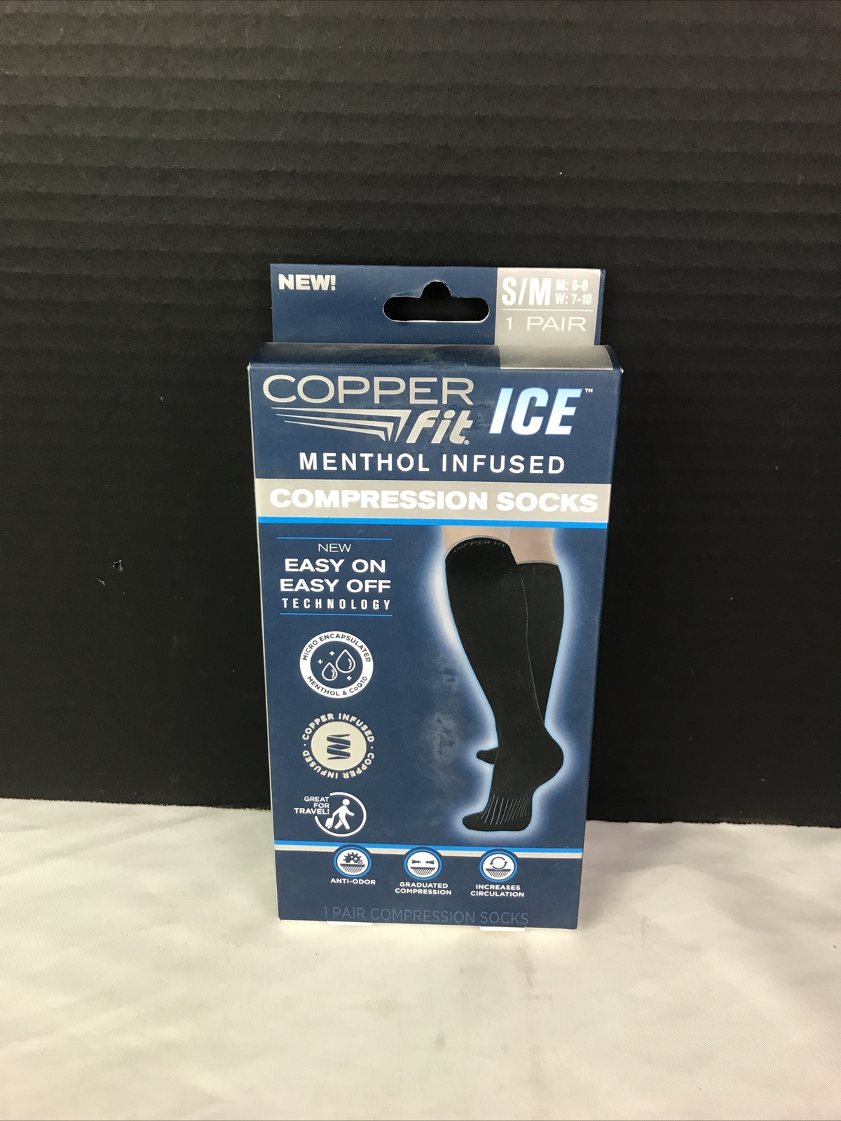 Copper fit Ice Menthol Infused Compression socks BLACK S/M eBay