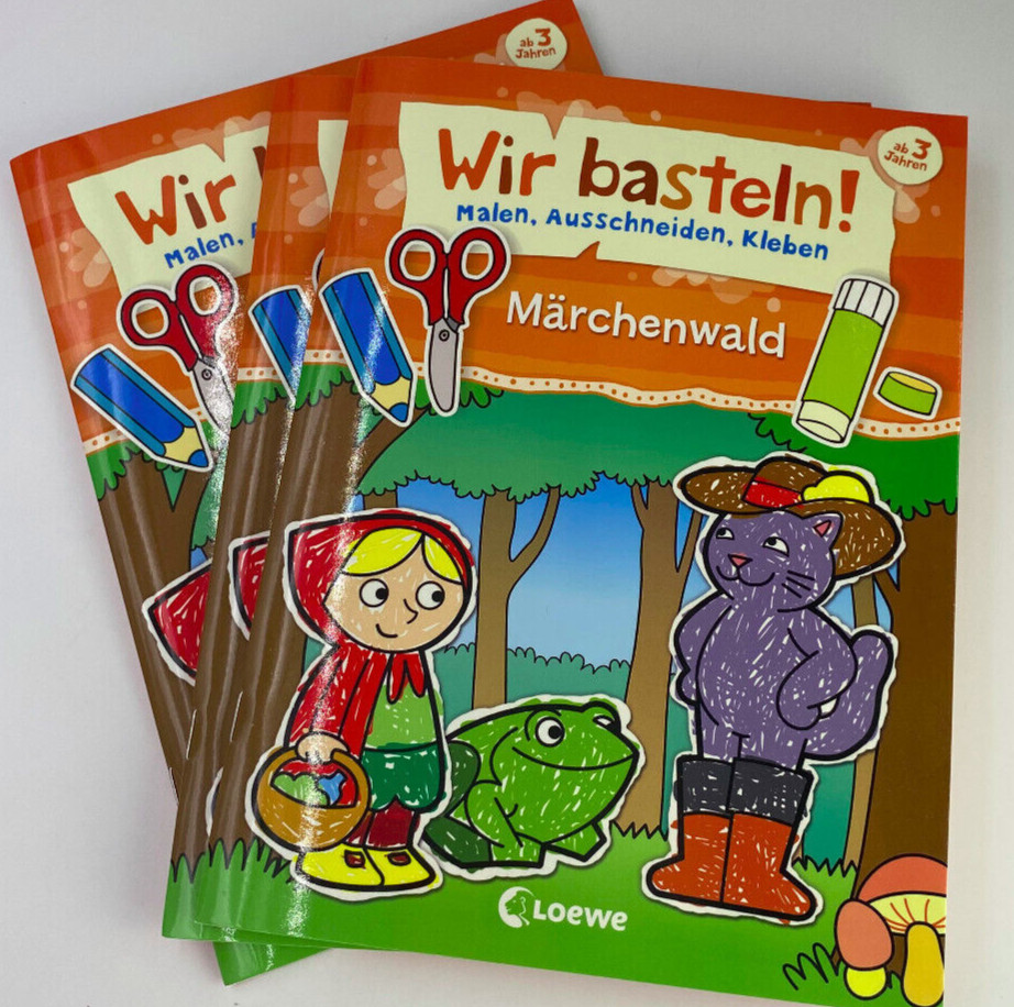 Thumbnail - ❤️ Wir Basteln - Loewe Mitmachbücher - Malen Ausschneiden Kleben ❤️