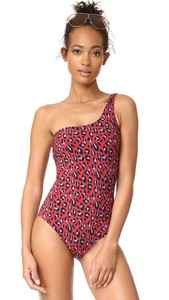 leopard one shoulder swimsuit