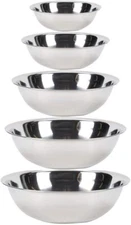 Economy Mixing Bowl Set of 5 (0.75, 1.5, 3, 4, 5-Quart, Stainless Steel