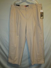 Chaps Relaxed Fit Jackson Pleated 100% Cotton Twill Pants 40x30 (40X28 actual)