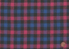 NICE Hot PINK, BLACK Royal BLUE Checkered Plaid WOOL Fabric, BTHY x 60" Wide