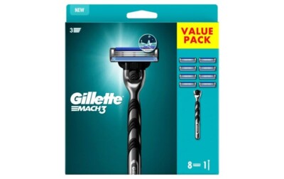 Gillette Mach 3 Starter Set Original Mega Pack,1xRasierer+8xErsatzklinge,OvP Neu