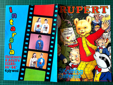 RUPERT BEAR 5 x Jumpers Knitting Patterns Intarsia Gary Kennedy 24"-44" - 4-Ply