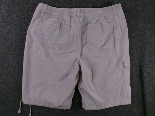 St Johns Bay Cargo Shorts Women 18 Beige Hiking Camping Drawstring Lightweight - Picture 10 of 11