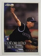 2010 Topps Chrome Baseball Trading Card Esmil Rogers Rookie 183 Colorado Rockies