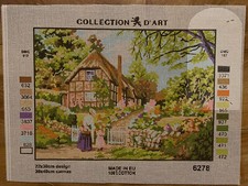 Printed needlepoint canvas 30x40 Cm Flowers House Canvas Only Rto