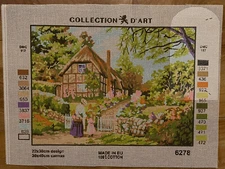 Printed needlepoint canvas 30x40 Cm Flowers House Canvas Only Rto