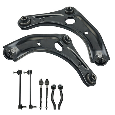 Front Lower Control Arms Sway Bars Tie Rod Ends Kit For Nissan Versa Note Micra 