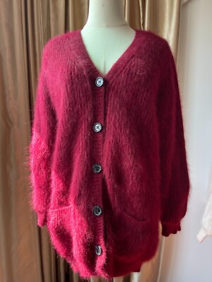 Angora Blended Sweater Fluffy Fuzzy Cardigan Super Soft Chunky