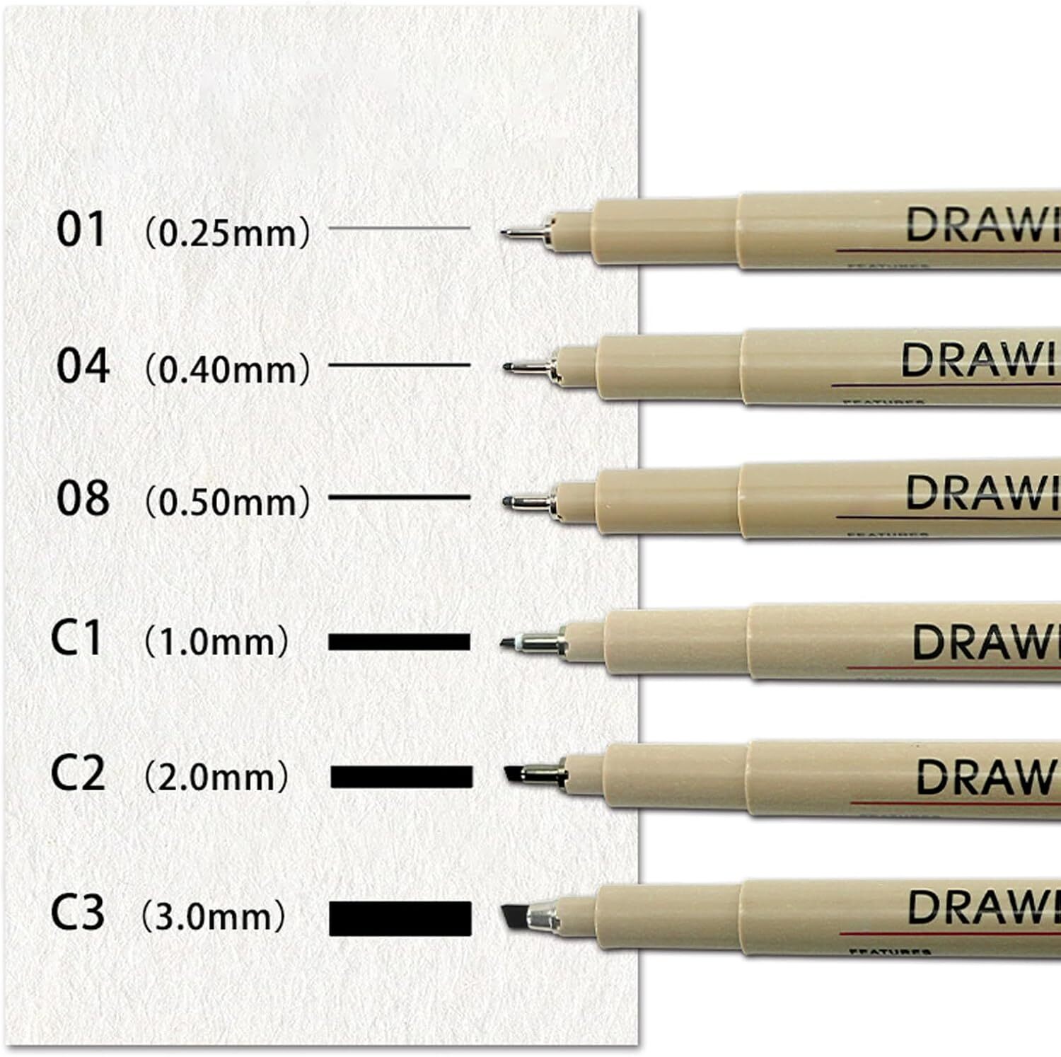 Drawing Pens Waterproof Archival Ink Multiliner Design Universal Kit-6