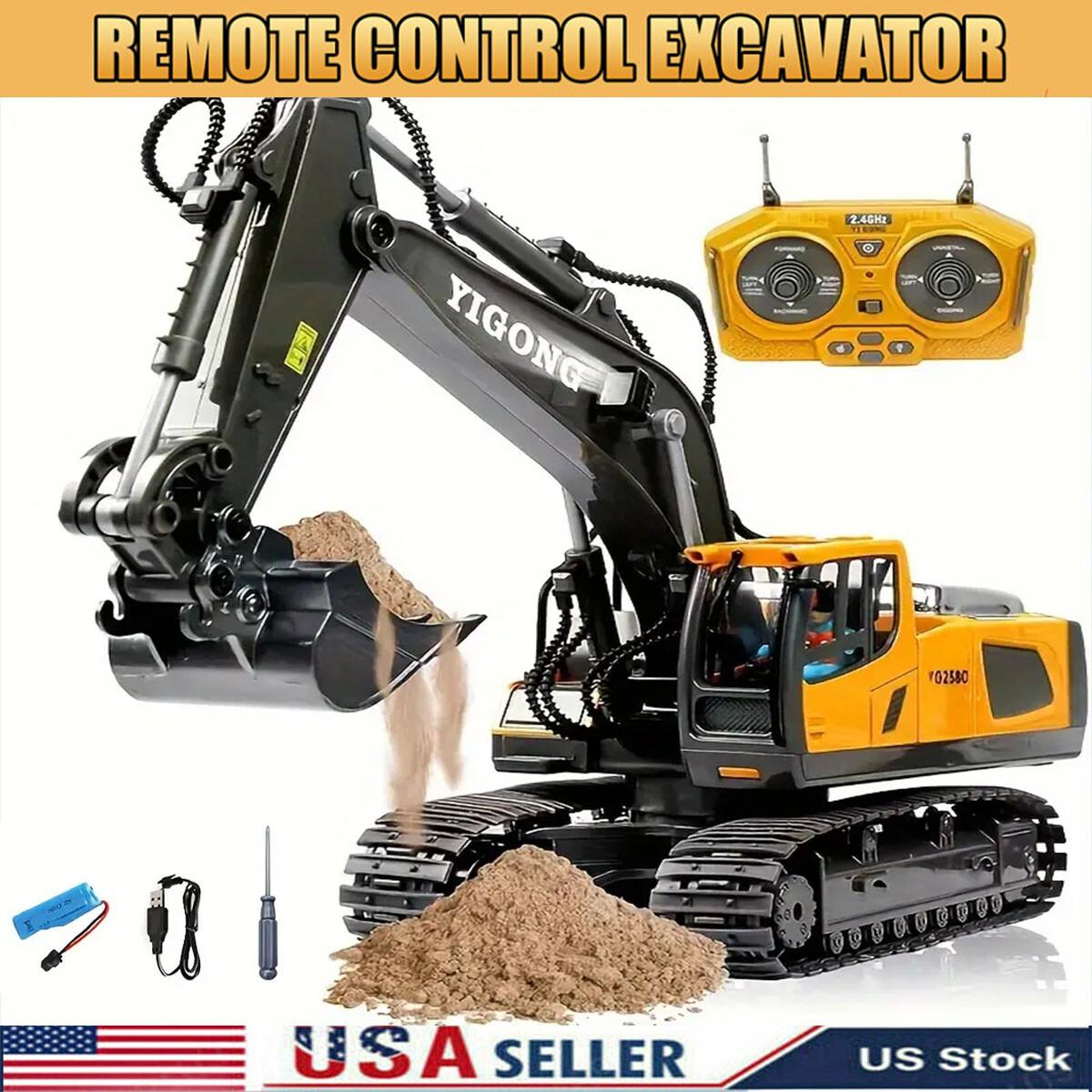 Excavator Rc Bulldozer Children's Toy Car-boy Gift