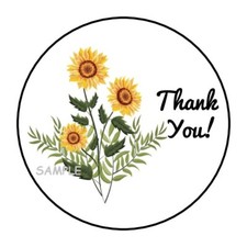 30 THANK YOU FLORAL ENVELOPE SEALS LABELS STICKERS 1.5" ROUND FLOWERS GIFTS