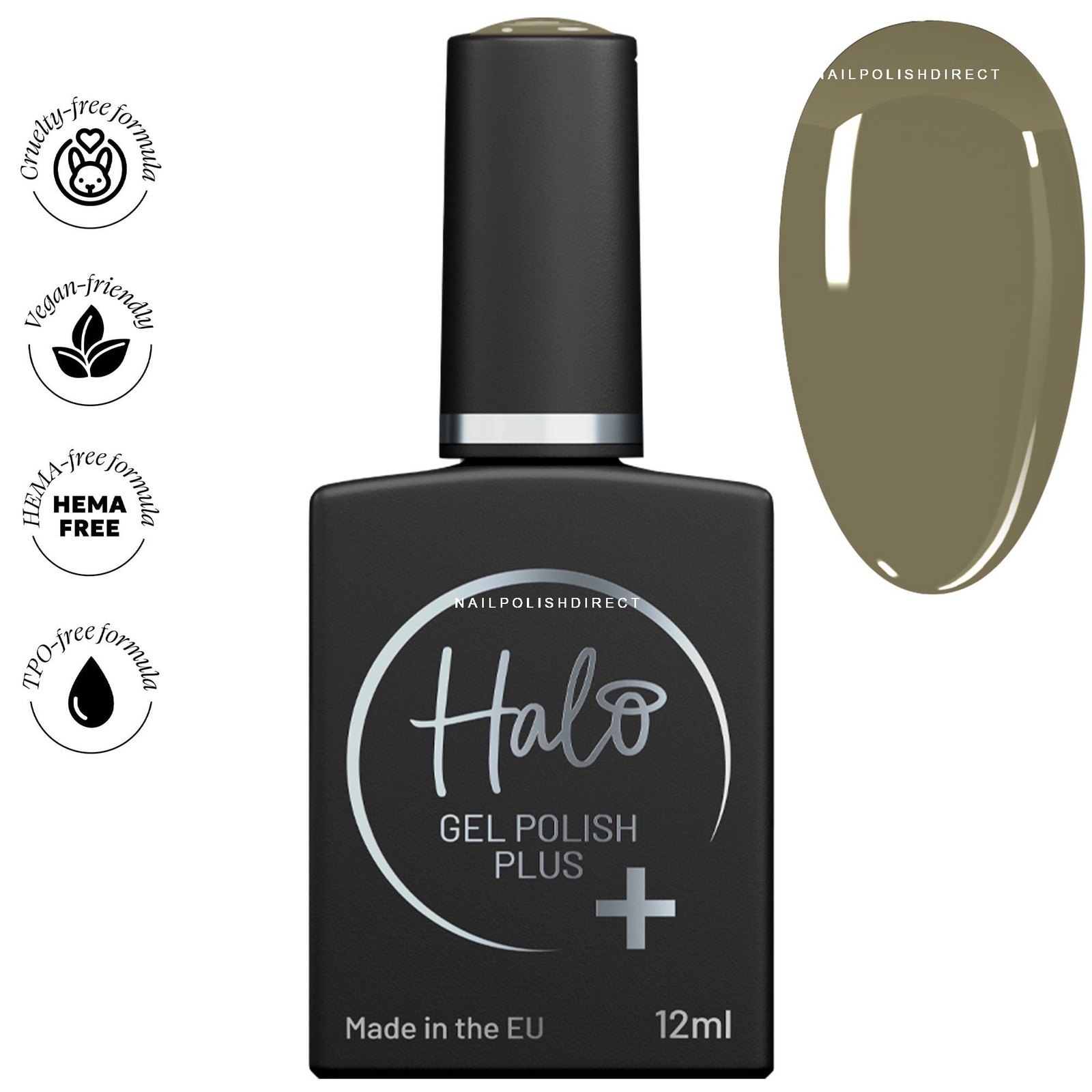 Halo TPO-Free & Hema-Free Gel Polish Plus - Olive 12ml (HP040)