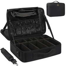 Large Makeup Case, 3 Layers Makeup Bag Cosmetic Organizer Brush Bag Barber Train