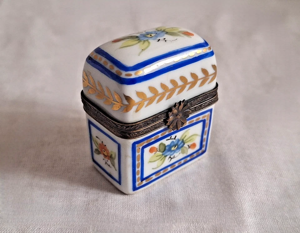 primi '900 -  Scatola Portapillole Porcellana Limoges France Dipinta a Mano - Imagen 3 de 4