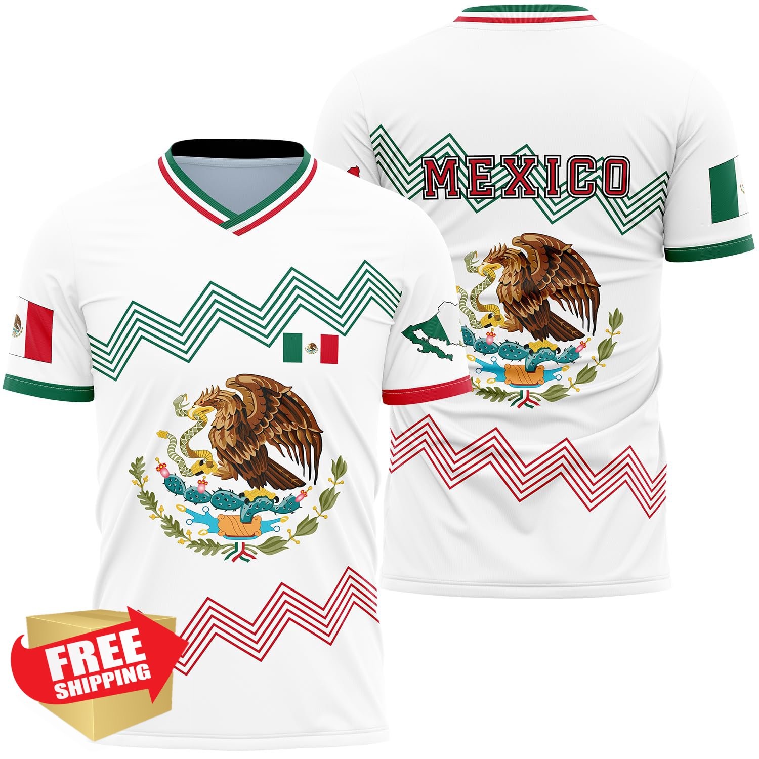 QMTOCEMY Mexico Jersey Small White