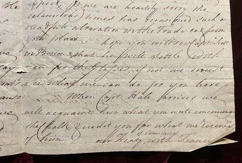 1796 LONDON MERCHANT LETTER TO NH SENATOR GOVERNOR JOHN LANGDON $ DISPUTE TRADE - Picture 10 of 15
