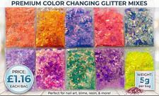 PREMIUM CHUNKY GLITTER MIX - 5g Bag | Iridescent Holographic & Colour Changing