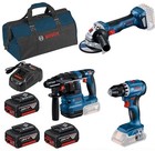 Bosch 18 Volt Profi-Set mit 3 Akkus GSR 18 V-45 GWS 18V-8 GBH 18 V-22