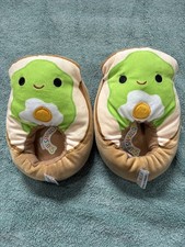 Kids Youth Squishmallows Plush Slippers Sinclair Avocado Toast w/Egg Size 13-1