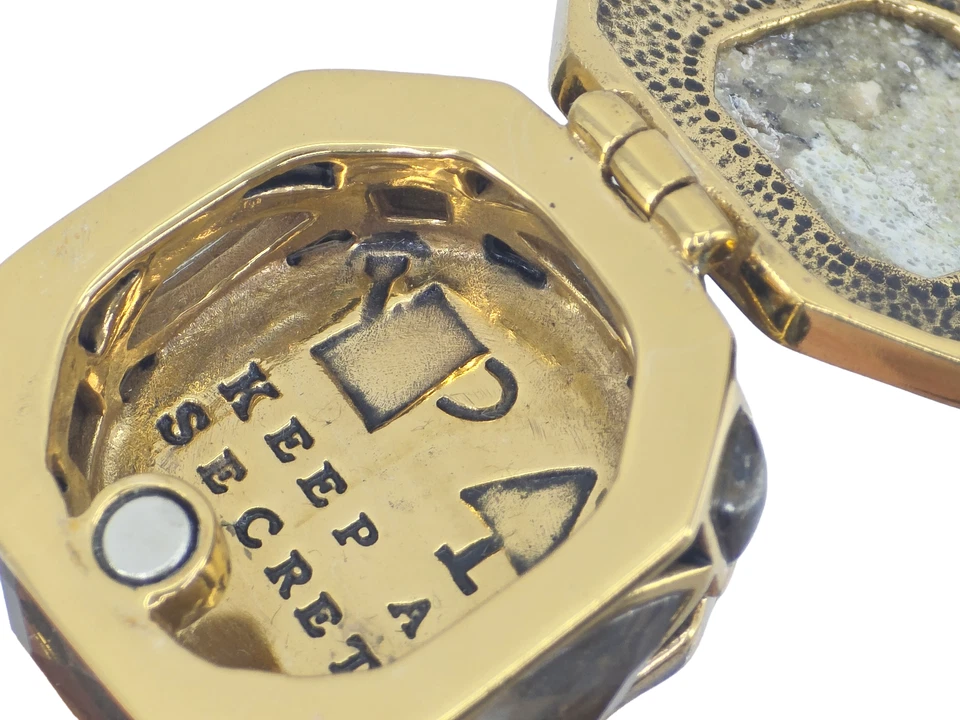 BARSE KEEP A SECRET AGATE COCKTAIL PILL LOCKET RING 尺寸 7 — 第 2/4 张图片