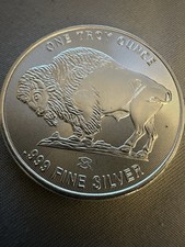 Silver Buffalo Round 999 1 Troy Ounce Fine Silver 99.99 per troy oz