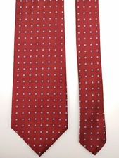Brooks Brothers Men's Tie Maroon Red Light Blue Silk Necktie Foulard Geometric