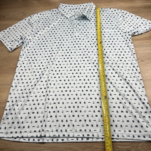 Swannies Herren Poloshirt X Large Himmelblau Golf Performance Print Freizeit - Bild 6 von 11