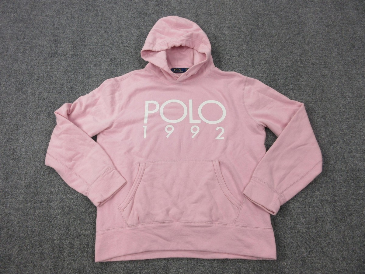 Polo Ralph Lauren Hoodie Womens M Pink Fleece Pullover Sweatshirt