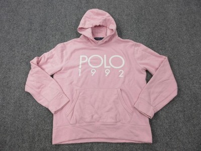 Polo Ralph Lauren Hoodie Womens M Pink Fleece Pullover Sweatshirt