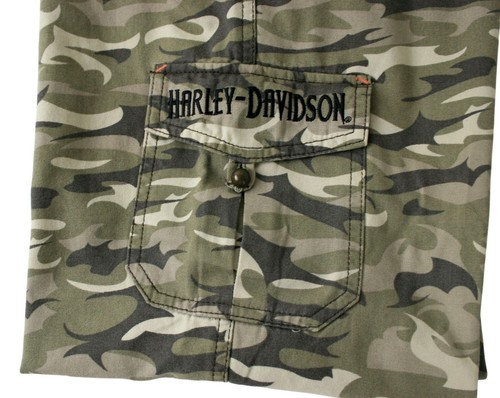 Harley-Davidson Camouflage Cargo Pants Mens Size 8 Cotton Blend Army Green Hunti - Picture 2 of 12