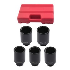 5pcs 12 Deep Spindle Axle Nut Socket Set 6-point Metric 30 32 34 35 36mm