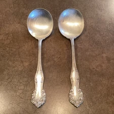 William Wm Rogers Bros Soup Spoons Antique Silverware Silverplate