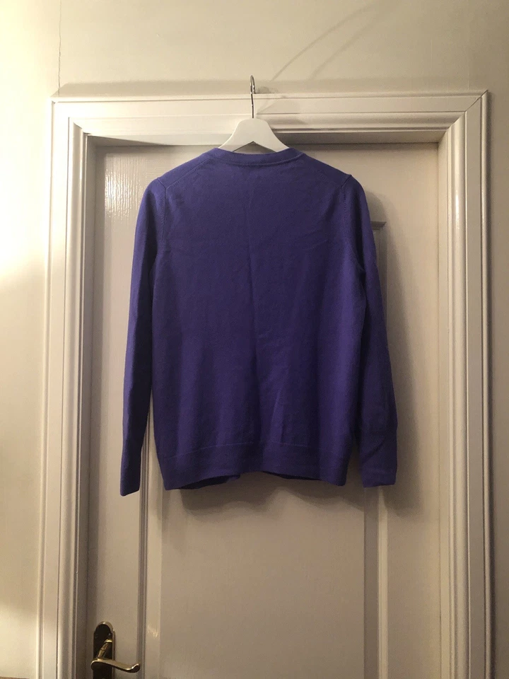 Pure Collection 100% Cashmere Cardigan Lilac Size 14 VGC - Image 3 of 4