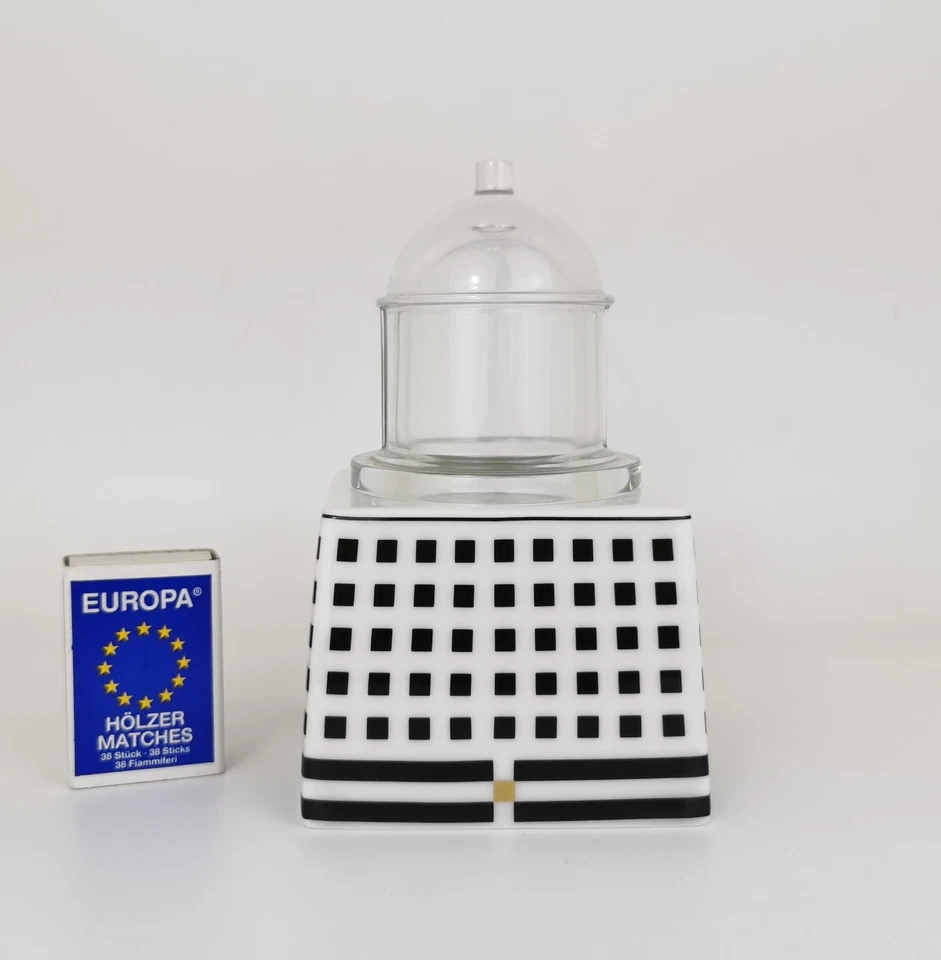 ROSENTHAL Il Faro Finestra Vintage Sugar Bowl Aldo Rossi 90s Porcelain Glass - Image 2 of 4