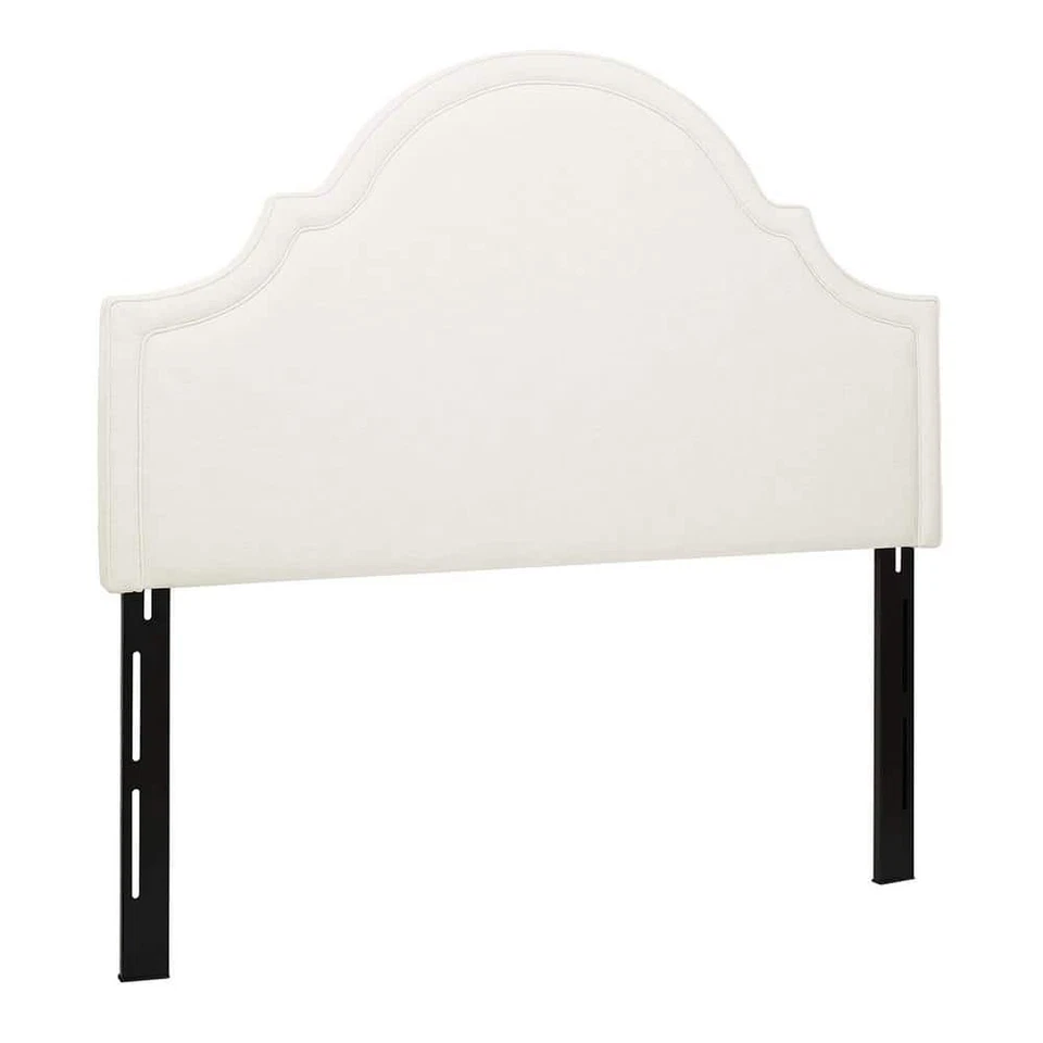 Cabeceira Jennifer Taylor tamanho queen 35,5" x 64,5" em poliéster branco antigo - Imagem 3 de 4