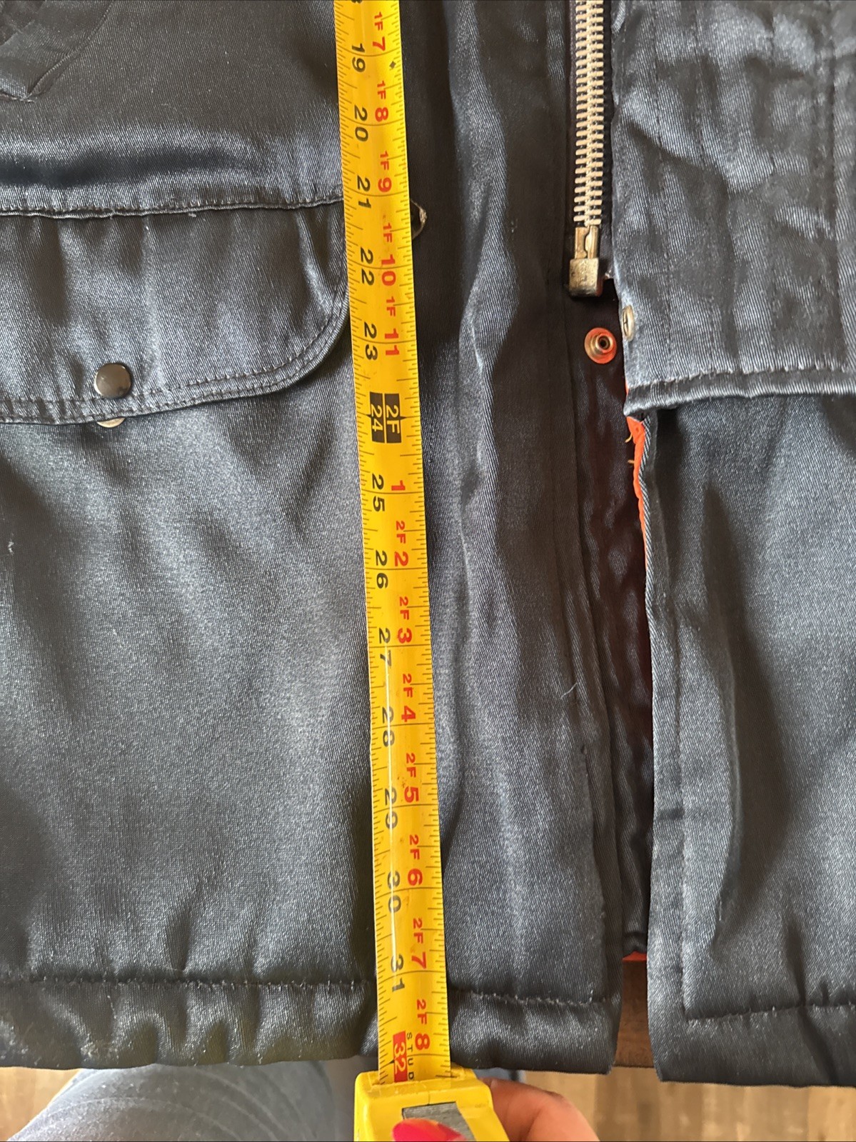 Vintage Golden Fleece Parka Work Coat 44 Quilt Lined Navy Fur Trim On Hood thumbnail 12