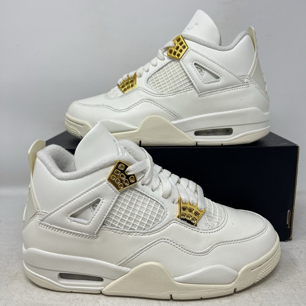 Air Jordan 4 Retro Metallic Gold Sail Women's Size 6 B-Grade #3